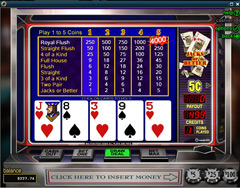 video poker machine layout